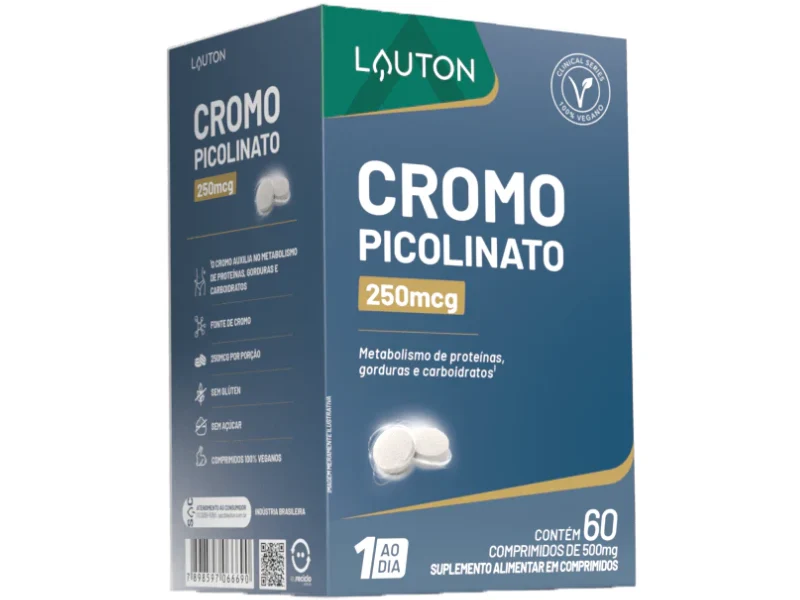 CROMO PICOLINATO 250MCG 60CAPS - LAUTON