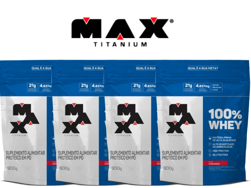 WHEY 100% 900G REFIL - MAX TITANIUM
