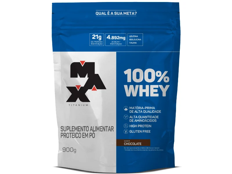 WHEY 100% 900G REFIL - MAX TITANIUM