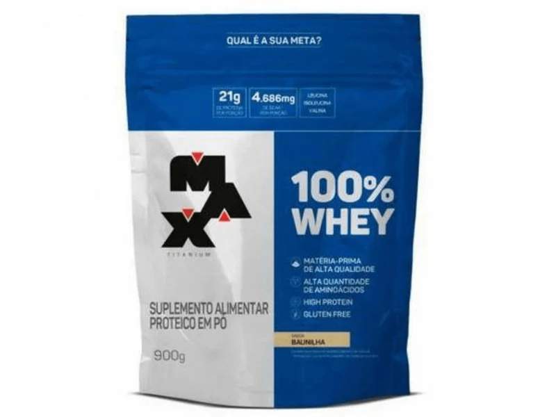 WHEY 100% 900G REFIL - MAX TITANIUM