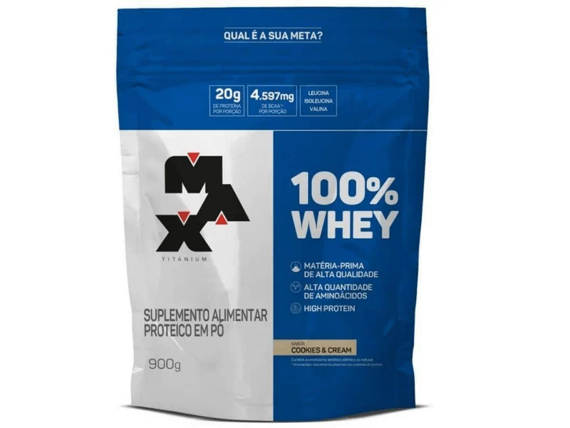 WHEY 100% 900G REFIL - MAX TITANIUM