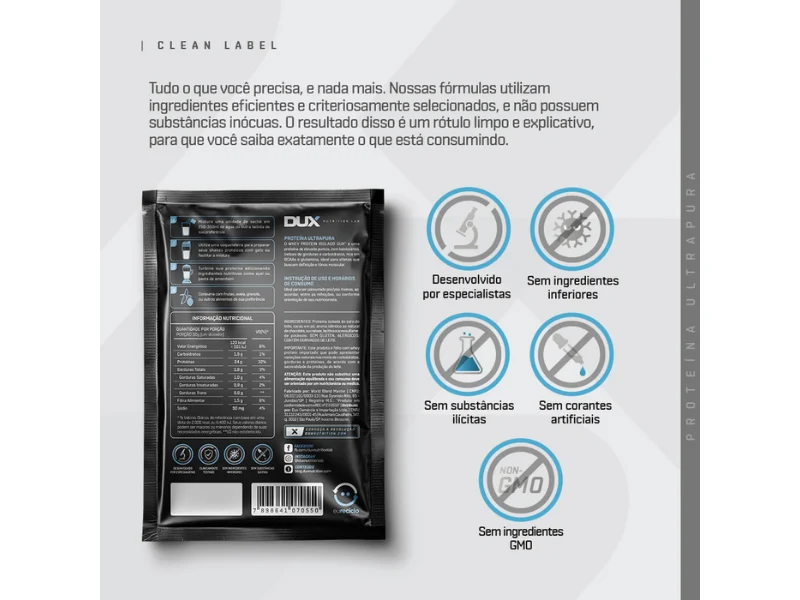 WHEY PROTEIN ISOLADO 10X30G SACHE - DUX