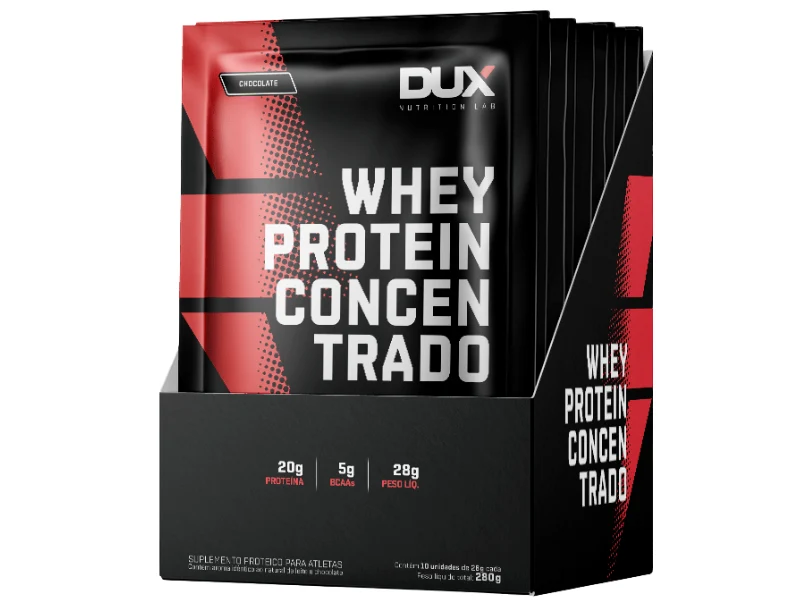 WHEY PROTEIN CONCENTRADO 10X28G SACHE - DUX NUTRITION