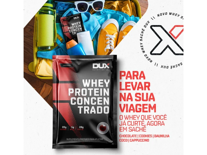 WHEY PROTEIN CONCENTRADO 10X28G SACHE - DUX NUTRITION
