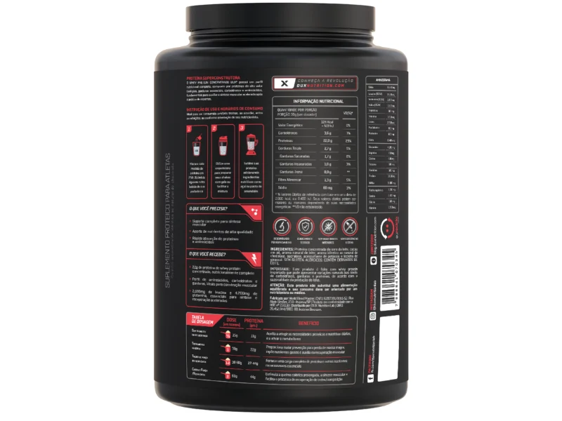 WHEY PROTEIN CONCENTRADO 900G - DUX NUTRITION