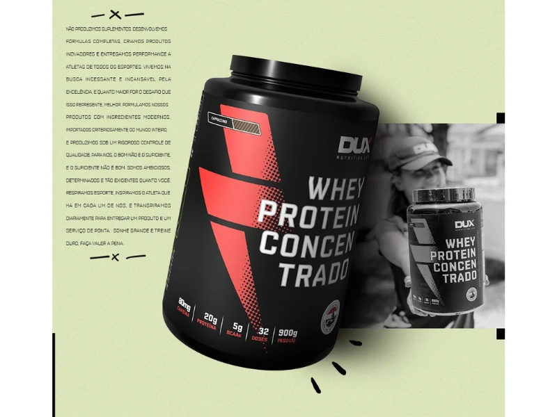 WHEY PROTEIN CONCENTRADO 900G - DUX NUTRITION