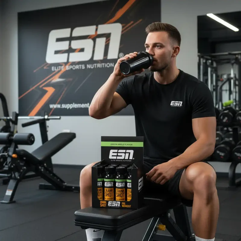 ESN Crank Pre Workout Shot, 95ml - Green Apple