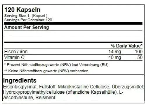 GN Laboratories Eisen / IRON 120 Vegan Kapseln
