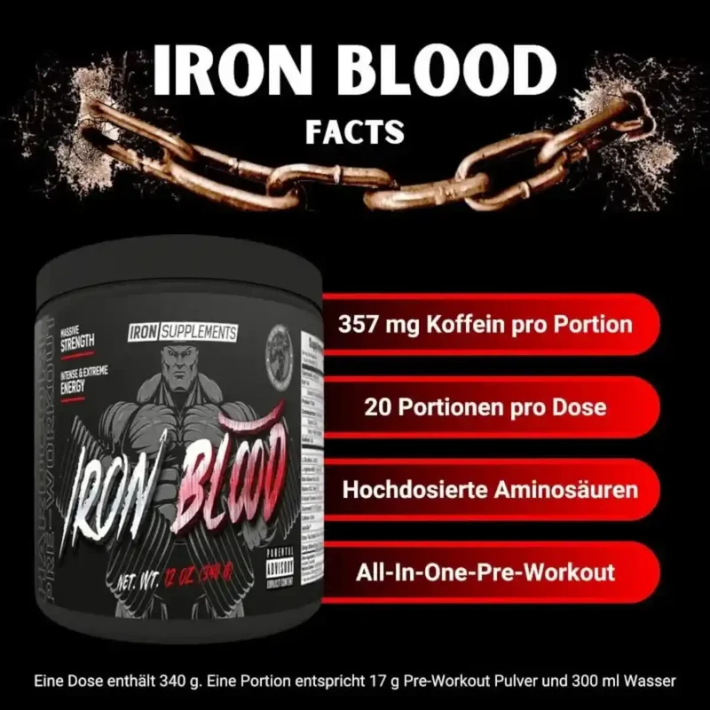 Iron Blood Pre-Workout Booster 340g