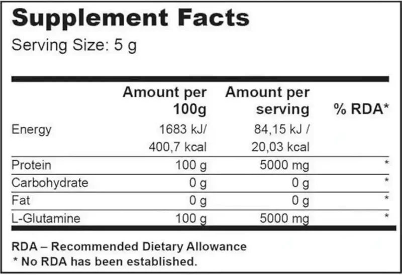 BioTech USA 100% L-Glutamin Pulver 500g
