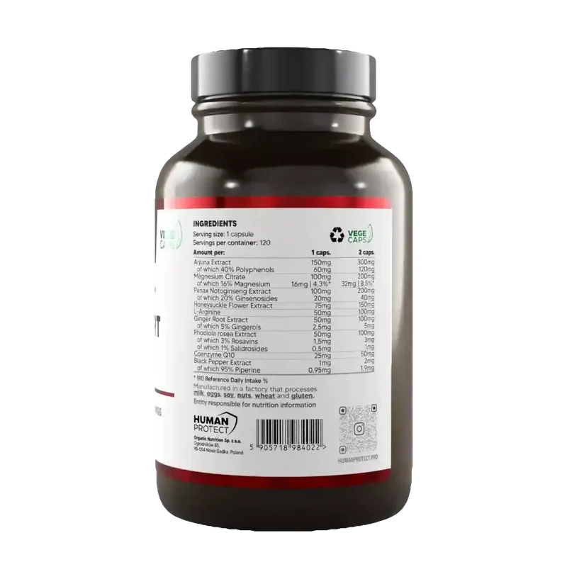 HUMAN PROTECT HEART SUPPORT – 120 VEGE CAPS.