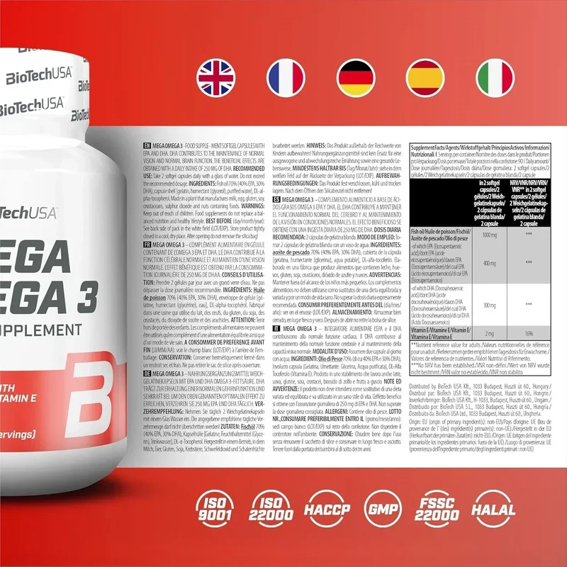 BioTech USA Omega 3 90x500mg