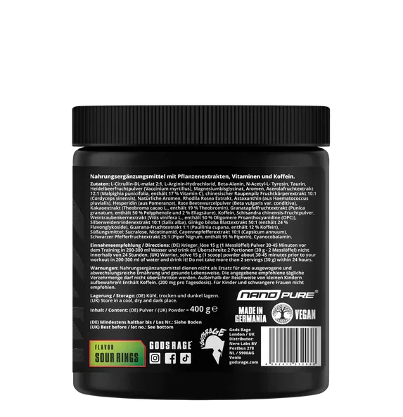 VALHALLA Pre Workout Booster 400g