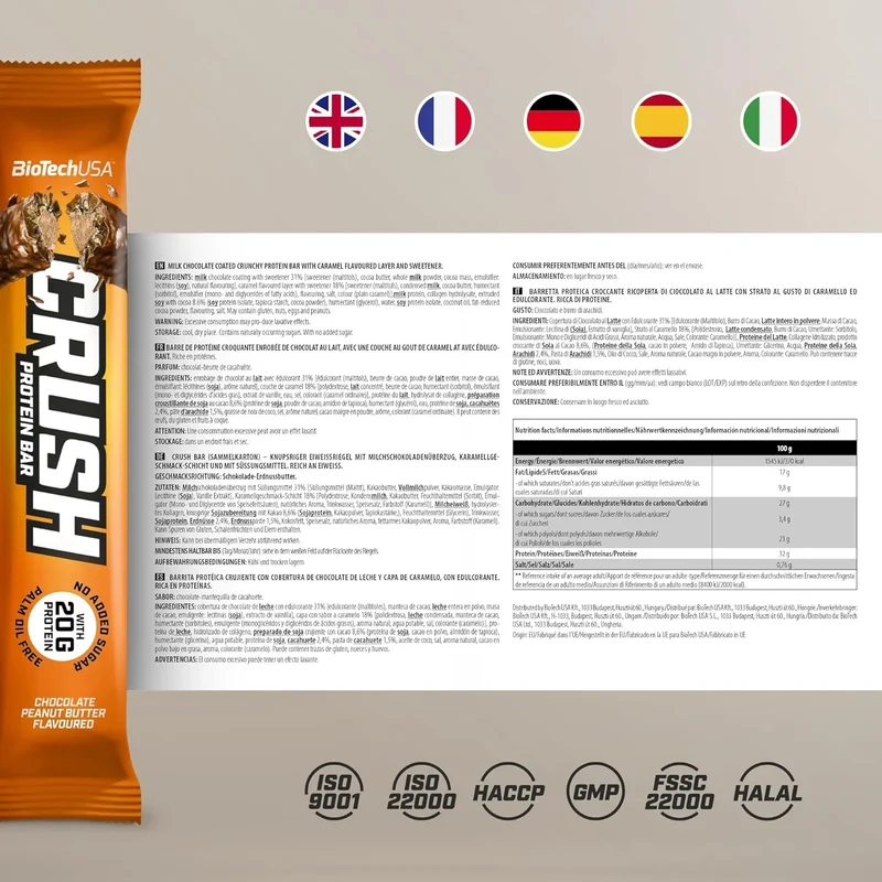 BioTech USA Crush Protein Bar 64g