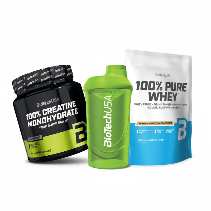 3er BioTech Protein - Creatin - Shaker Kombi