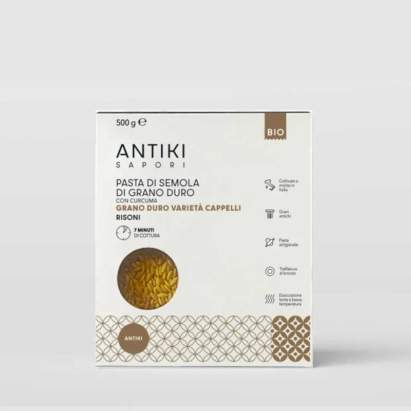 Risoni di grano duro antico Cappelli, curcuma e pepe nero