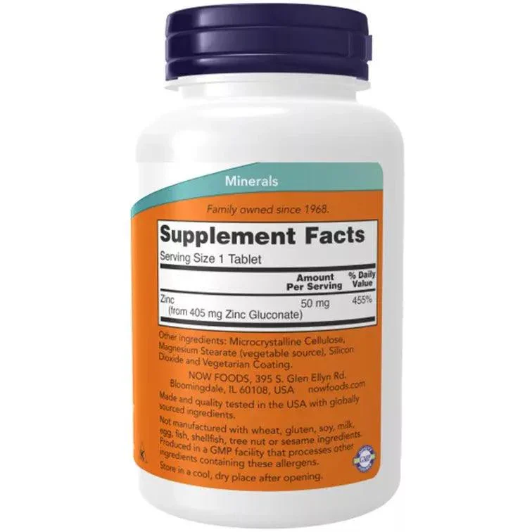 NOW Foods Zinc 250 Tabletten a´50mg
