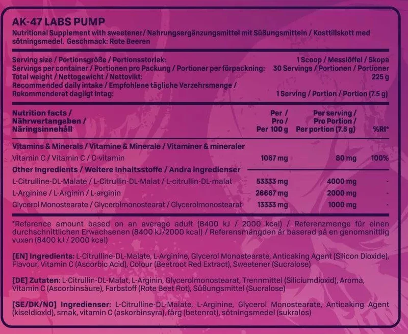 AK47 LABS Pump 225g - Pump Booster