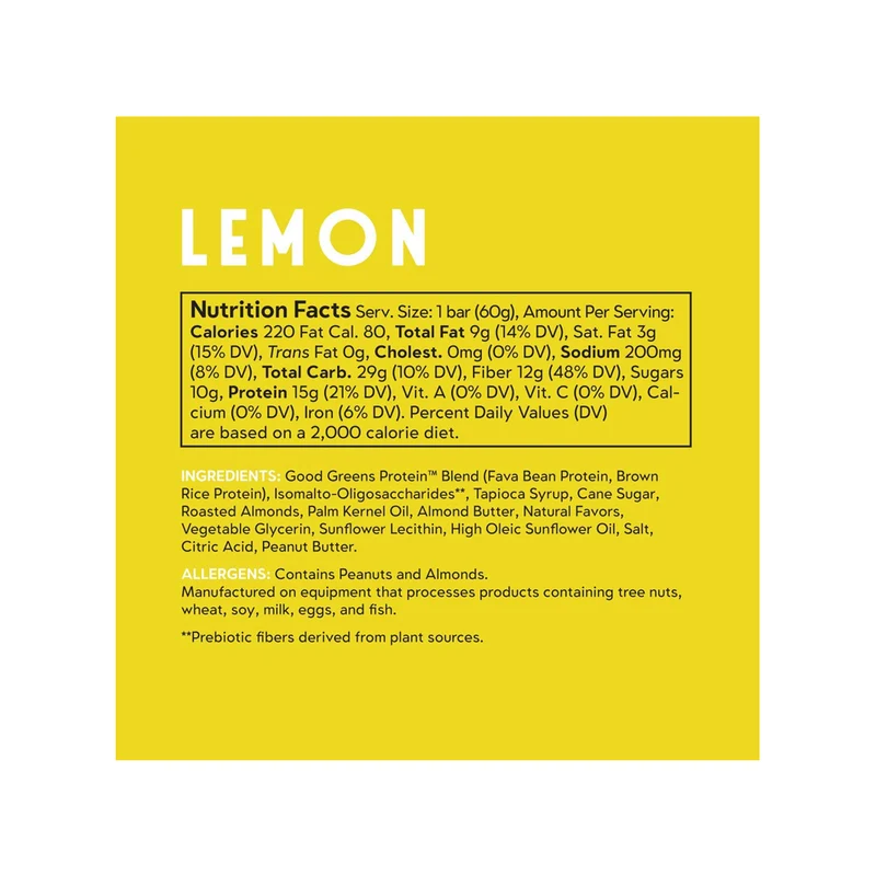 Snacks Vegan Lemon Protein Bar Gluten Free
