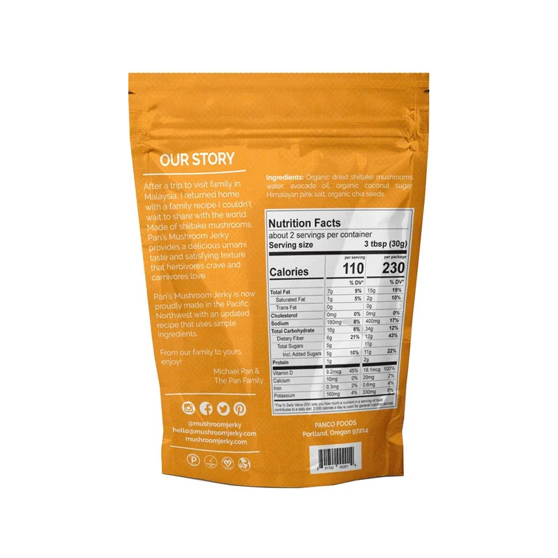 Pans Mushroom Jerky Vegan 4 Flavor Sample Pack