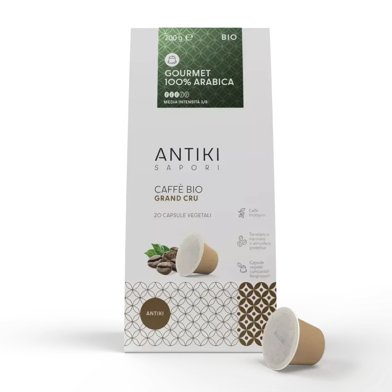 Caffè 100% Arabica Biologico, 20 Capsule vegetali compatibili Nespresso®*