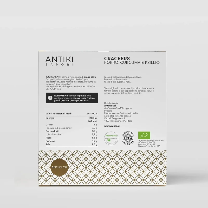 Crackers con porro e curcuma - Confezione da 200g
