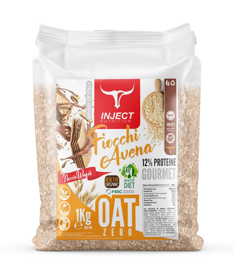 Fiocchi di Avena Baby 1Kg | Carboidrati puliti e colazione fitness | Inject Nutrition