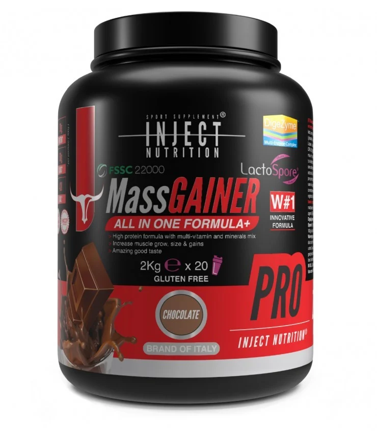 Mass Gainer Pro 2kg | Aumento massa e calorie pulite | Inject Nutrition