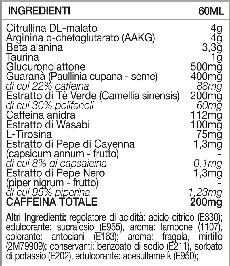 K7 Pre-Workout Shot 60ml – Pre Allenamento Monodose | Inject Nutrition