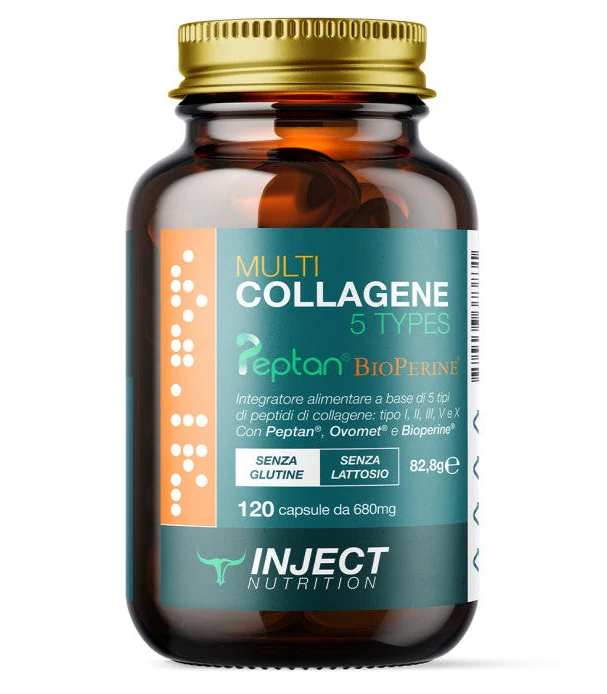 Multi Collagene 5 Types Peptan® Ovomet® 120cps | Articolazioni, Pelle e Anti-Aging
