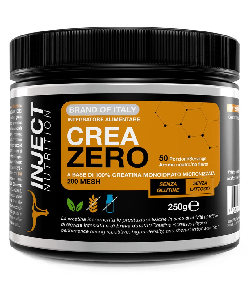 CREA ZERO 250gr Creatina Monoidrato | Inject Nutrition | creatina per forza, potenza e performa
