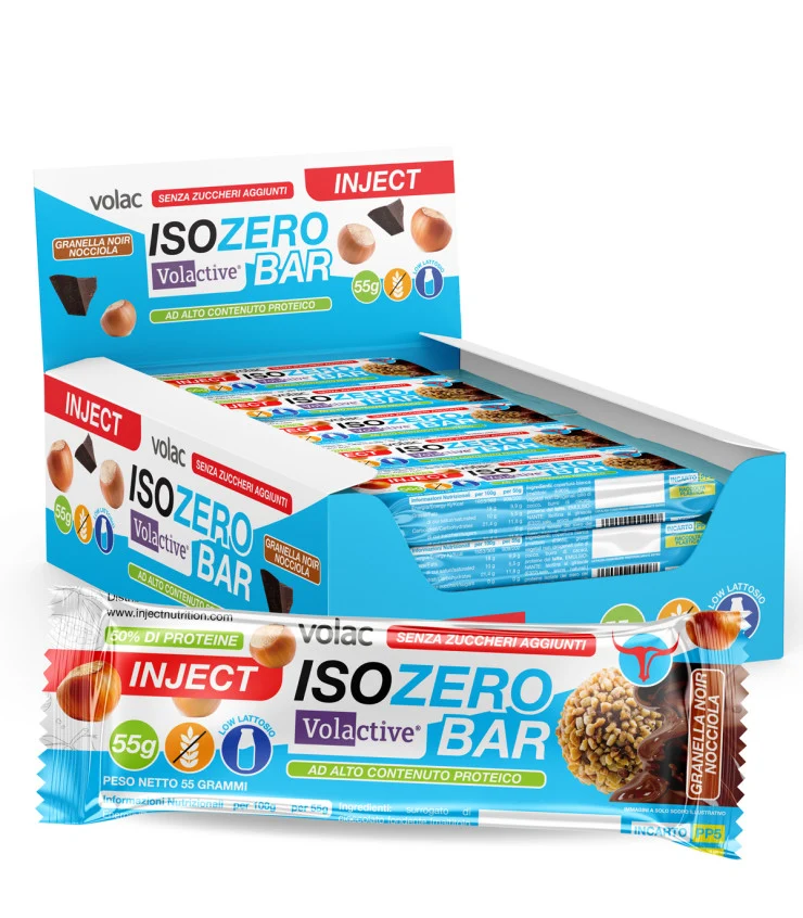 IsoZero Bar 55g | Barretta Proteica Zero Zuccheri 27,5g Proteine | Volac Volactive | INJECT Nutrition