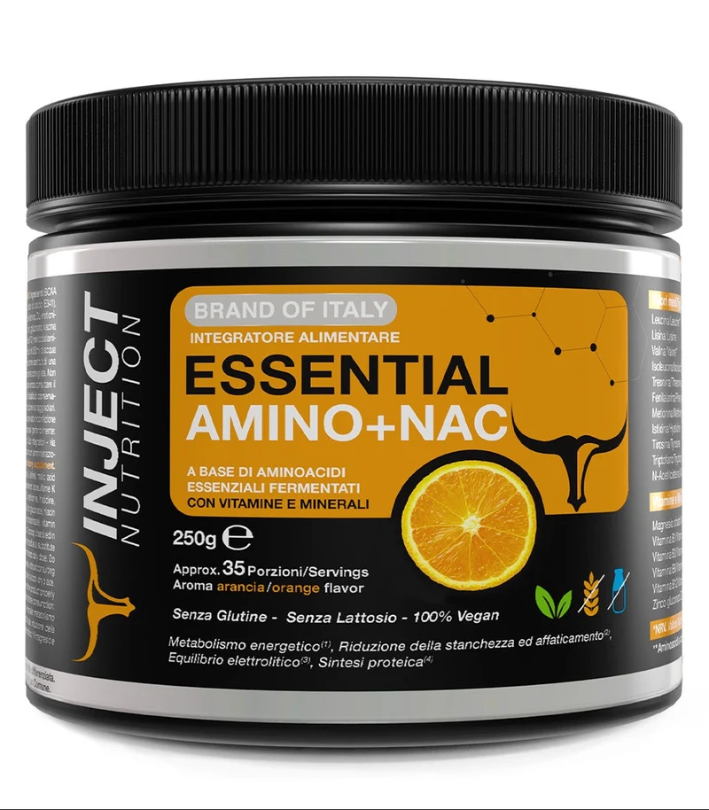 Essential Amino + NAC | aminoacidi per recupero muscolare e sintesi proteica | Inject Nutrition