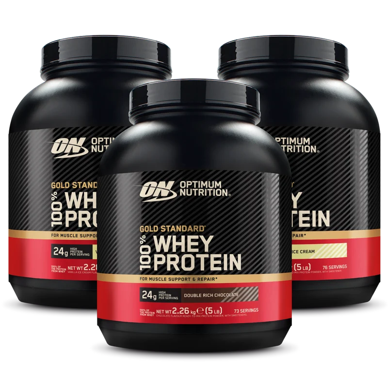 3x Gold Standard 100% Whey Protein Powder (2270g)