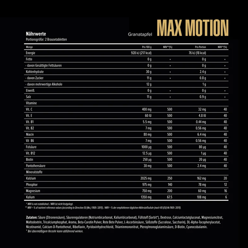 Max Motion effervescent tablets