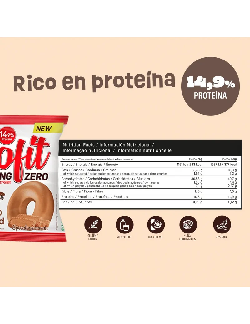 Beverly Nutrition Bagel with Dofit Zero Protein Cream, Speculoos Flavor (12 units)
