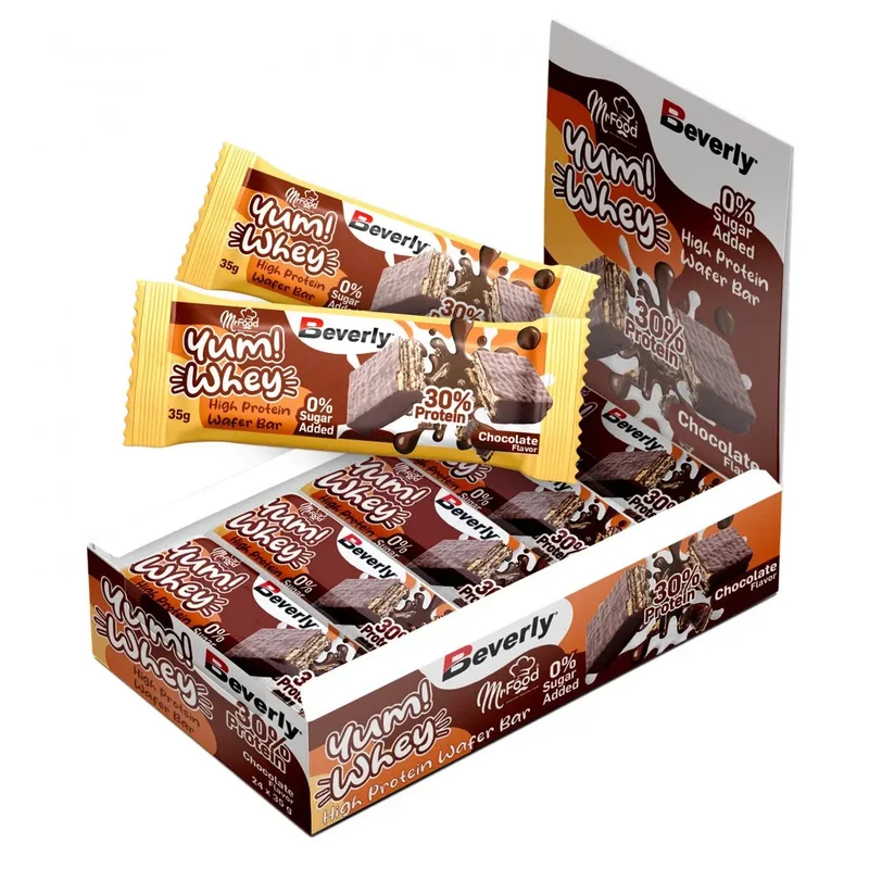 Beverly Nutrition Yum Whey Wafer Bar 35g - 30% Protein Chocolate (Box of 24 units)