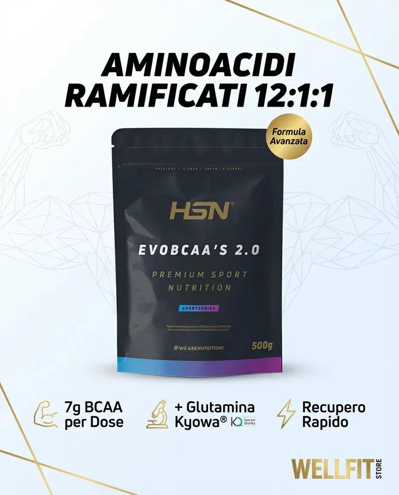 EVOBCAA'S 2.0 - AMINOACIDI RAMIFICATI 12:1:1 + GLUTAMINA KYOWA®
