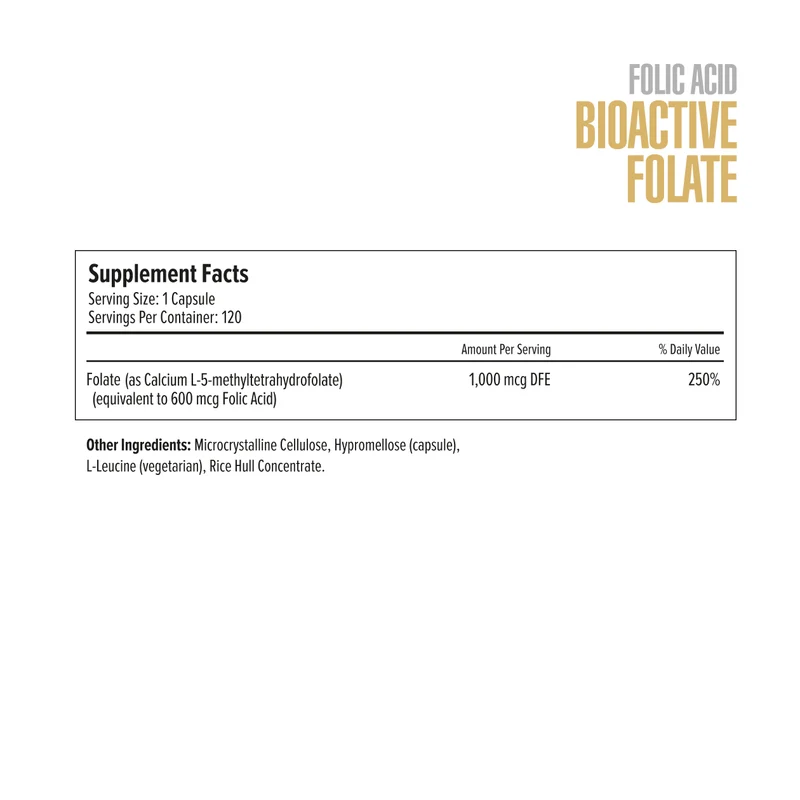 Folic Acid Bioactive Folate