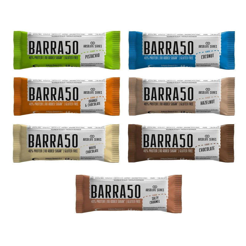 Absolute Series Barra 50 | Barretta Proteica 50g | Snack Proteico Energia e Recupero