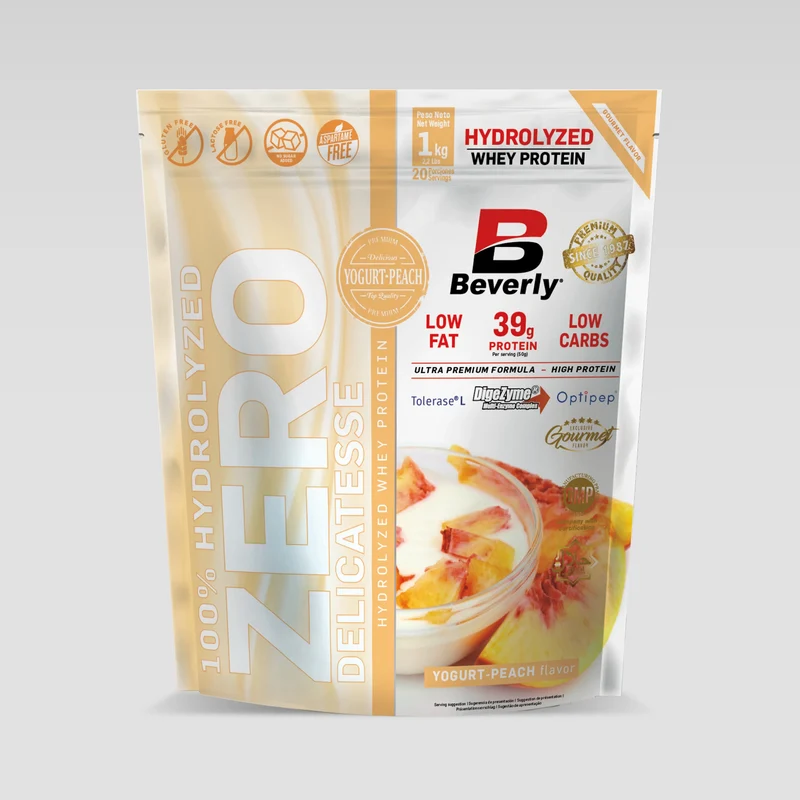 BEVERLY NUTRITION HYDROLIZED ZERO DELICATESSE 1KG | Proteine del siero del latte idrolizzate 80% | Con Digezyme e Tolerase