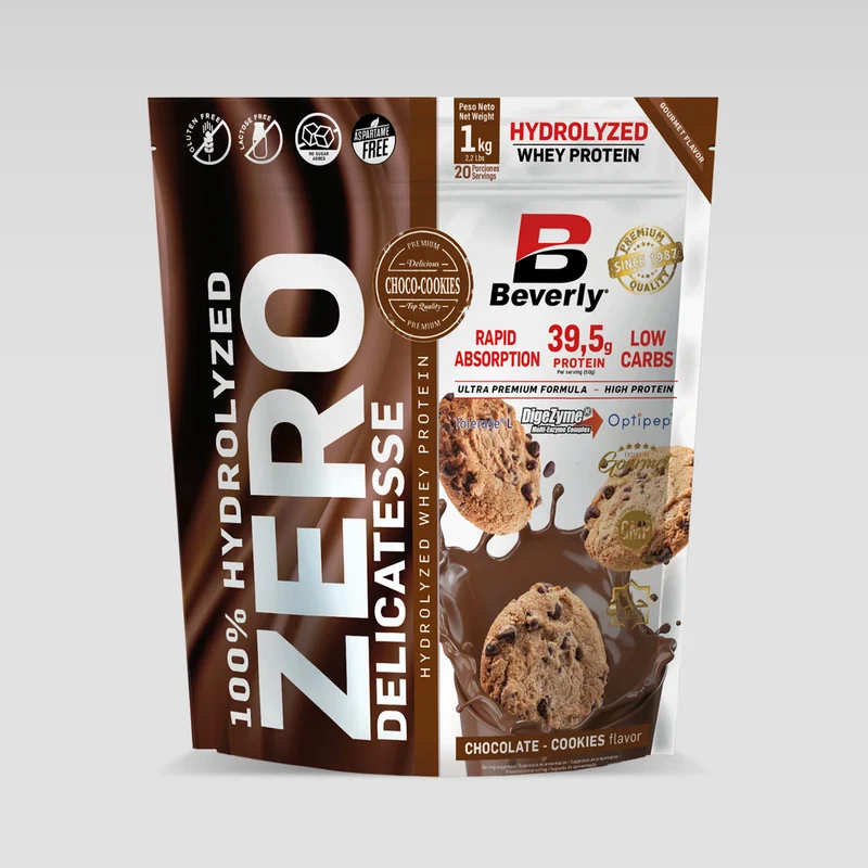 BEVERLY NUTRITION HYDROLIZED ZERO DELICATESSE 1KG | Proteine del siero del latte idrolizzate 80% | Con Digezyme e Tolerase