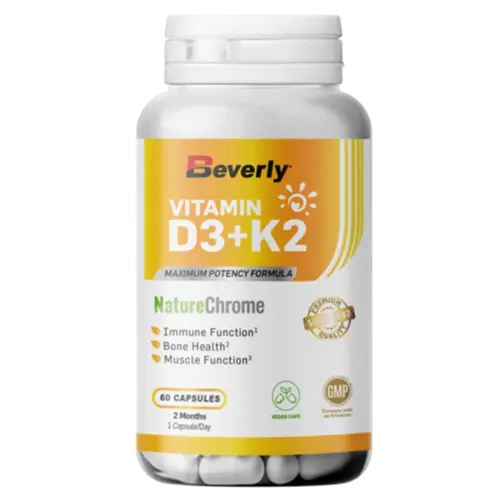 Beverly Nutrition Vitamin D3+K2 | 4000 UI + 100 µg | 60 Vegan Caps | 60 Servizi | 2 Mesi di Utilizzo
