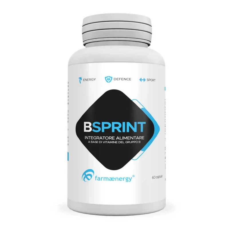 B-SPRINT 60 Capsule Vitamine Gruppo B | Energia e Concentrazione | Farmaenergy