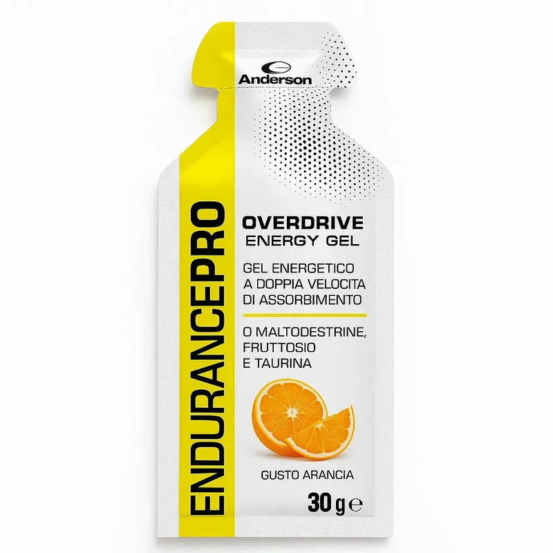 Overdrive Energy Gel – Arancia (30 g / Box da 18 bustine)