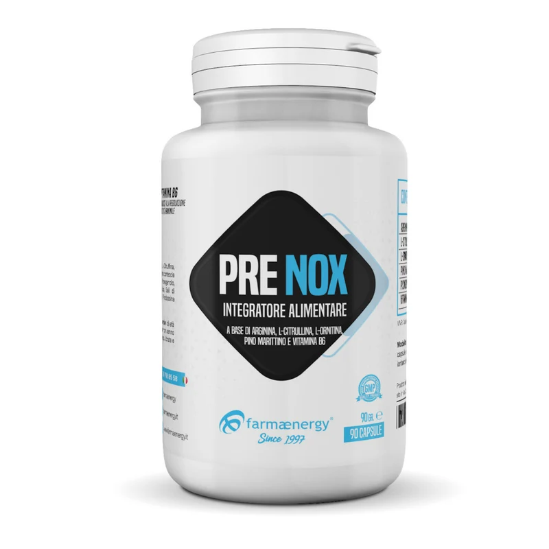 Pre NOX 90 Capsule | Pre-Workout Aminoacidico | Arginina AKG + Citrullina + Picnogenolo® | Pump · NO · Recupero | Farmaenergy