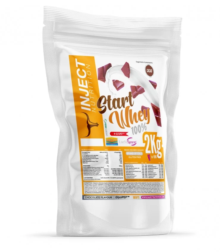 START WHEY PROTEIN | proteine concentrate per massa muscolare e recupero | Inject Nutrition