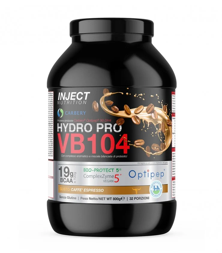Hydro Pro VB 104 800g | Whey Idrolizzata Optipep® 90 DH4 Carbery® | Grass-Fed™ | ComplexZyme-5® + Bio-Protect 5® | INJECT Nutrition