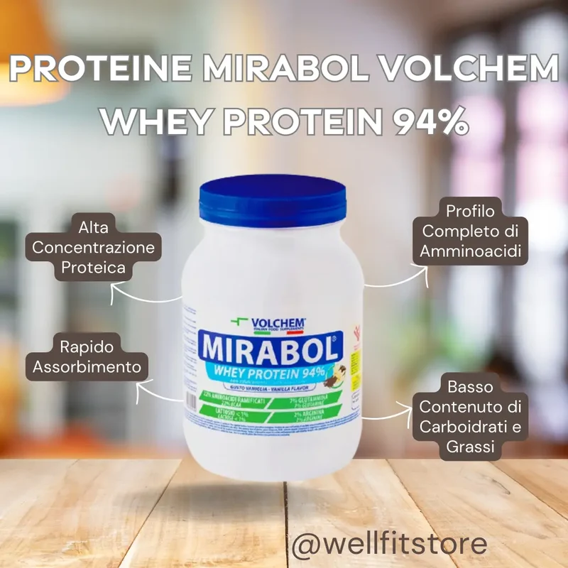 VOLCHEM - MIRABOL ® WHEY PROTEIN 94 - barattolo ( sieroproteine ) 750g