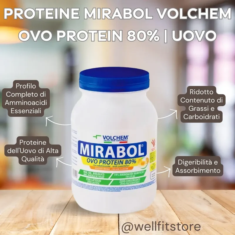 VOLCHEM MIRABOL OVO PROTEIN 80% - 750G - CREMA